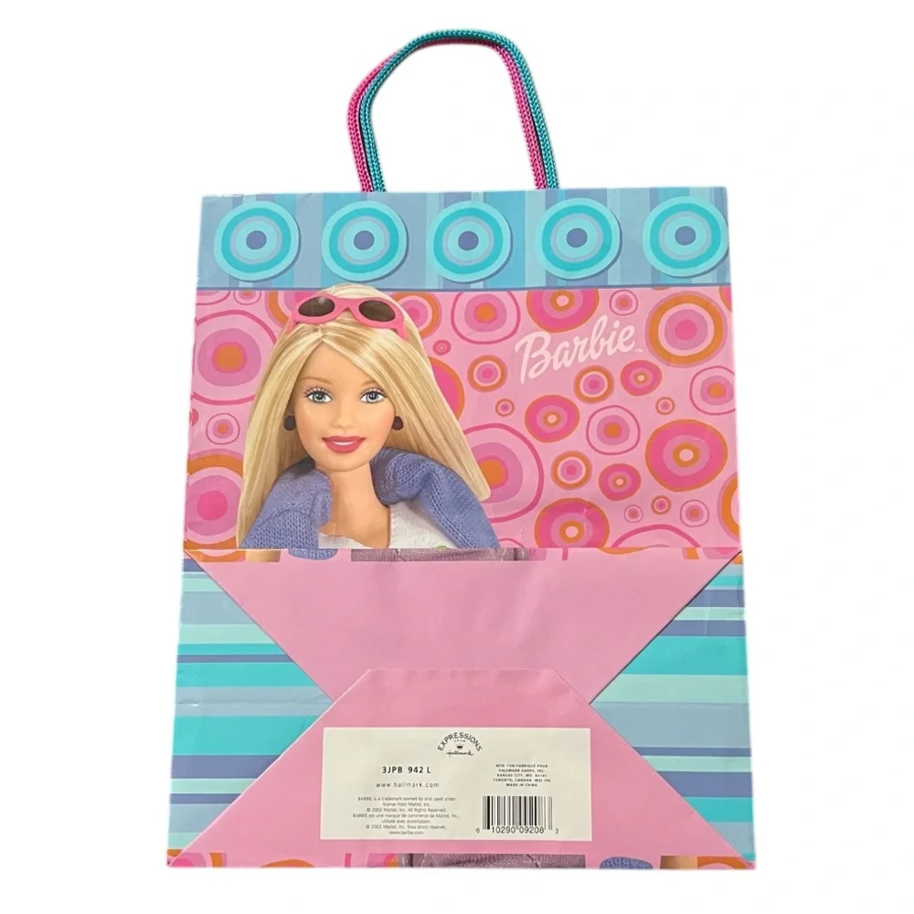 Collectible 2002 Barbie Pink Reusable Party Gift Bag Expressions by Hallmark